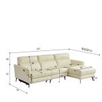 Modern Minimalist Living Room Corner Sofa Three-Seat Combination L-Shaped Chaise