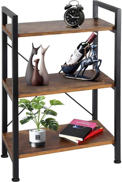 Buy cheap Bookshelf 3-Tier Wood and Metal Shelves Industrial Bookcase Display Office Storage Rack Multifunctional Furniture from wholesalers