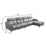 Buy cheap New Italian Minimalist Leather Leather Art Functional Sofa Fashion L-Shaped Chaise Longue Sofa from wholesalers