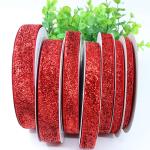 Custom decorations craft polyester gift glitter ribbon