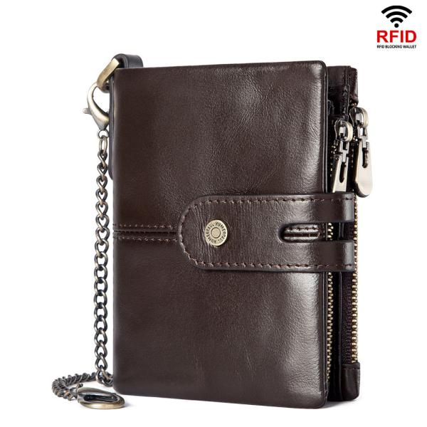 Buy cheap Wallet Rfid Anti-theft Brush Zipper Buckle Multi-card First Layer Cowhide Leather Men's Wallet from wholesalers