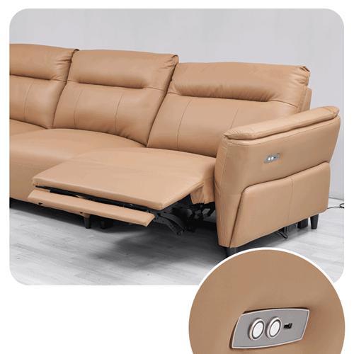 Buy cheap New Modern Minimalist Straight Three-Seat Leather Sofa Living Room High Foot Electric Function Sofa from wholesalers