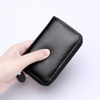 Buy cheap Wallet High-quality First Layer Cowhide Rfid Anti-theft Card Bag Leather Card product