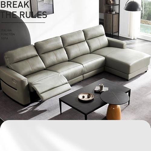 2022 Head Laminated Textured Cowhide Sofa Italian Minimalist Living Room Corner