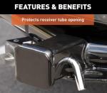 Steel Towing Trailer Hitch Cover Black Matte Blank Tube Metal For 2