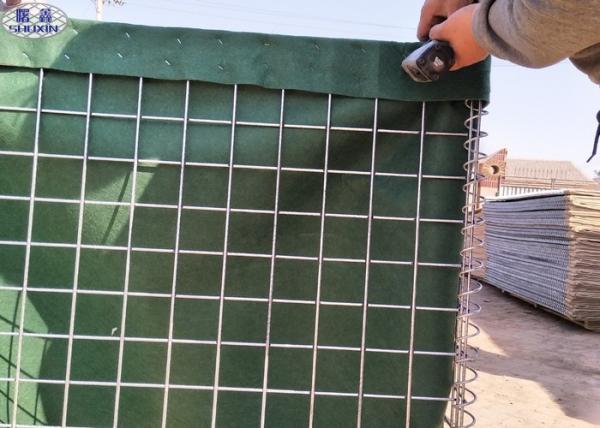 Buy cheap Flexible Sand Filled Barriers Galvanized Gabion With Green Geotextile from wholesalers