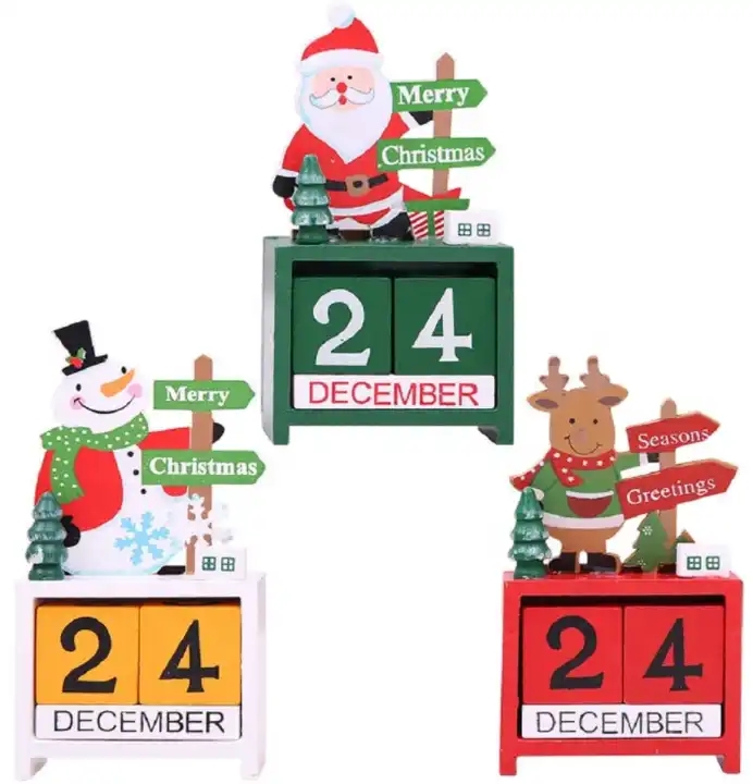 DIY Digital Calendar Wooden Christmas Tree Tabletop Decoration