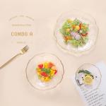 Multiscene Nontoxic Gold Glass Chargers , Thickened Clear Chargers With Gold