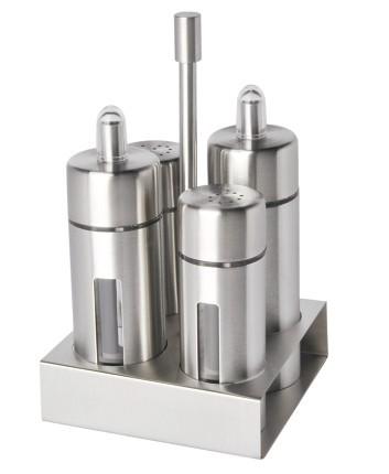 Buy cheap 4Pcs Square Base Condiment bottle set SHKT-9203,Stainless steel seasoning bottle from wholesalers