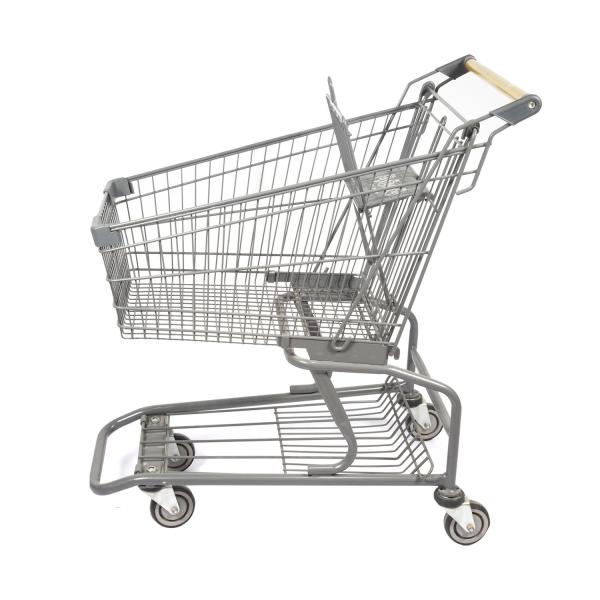 Buy cheap American Style Gray Classic Light Supermarket Metal Shopping Cart Wholesale Customizable from wholesalers