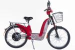 48V 12Ah 24 Inch Red Electric Bike With Lead Acid Battery Front Disk Rear Drum