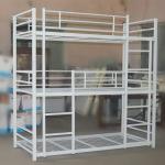 Black Metal Frame Triple Bed Adult 3 Tier Bed Steel Home Business Furniture