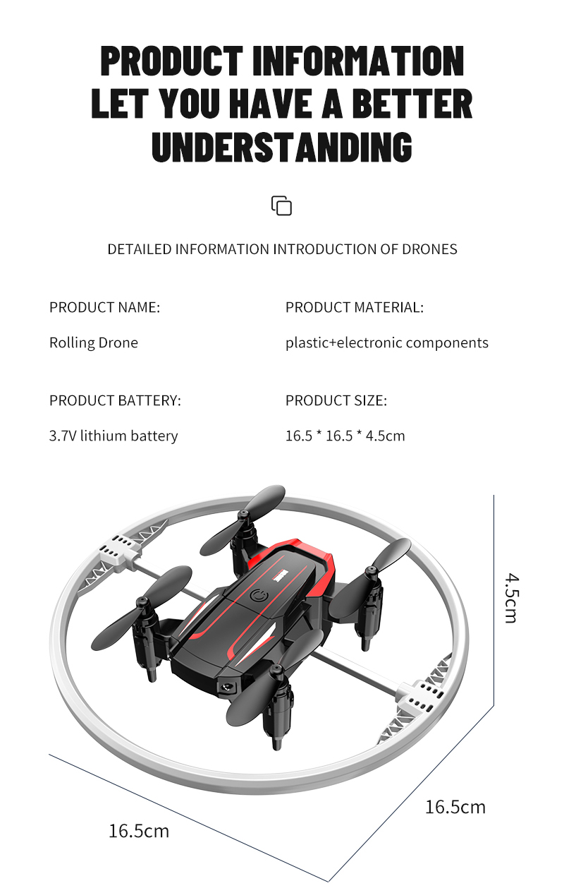 Led Stunt Rc Drone Colorful Light Rotation Uav Quadrocopter Remote Control Distance of About 100m Perfect Gift for Kids