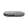 Buy cheap Grey Glass Bathroom Vanity Accessories Round Five Piece Set With Soap Dish For Shower from wholesalers