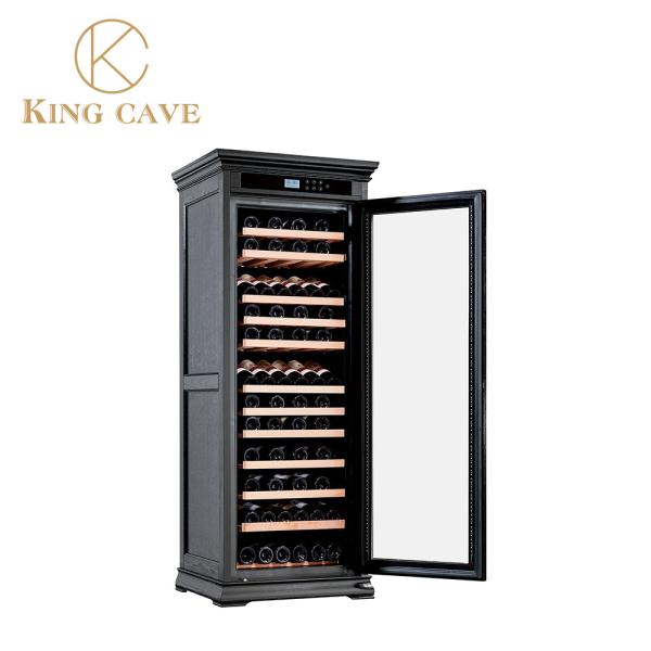 Buy cheap Moisture Proof Black Wooden Wine Cooler Cabinet Custom Made from wholesalers