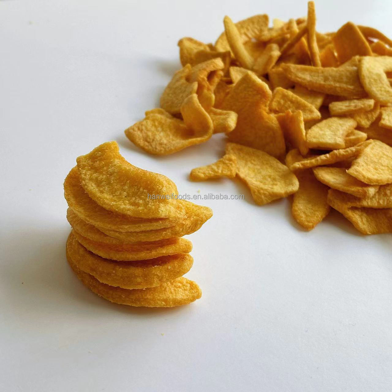 Wholesale Vacuum Fried Fruits Snacks for Kids Adults Vegan Crispy Yellow Peach Chips