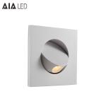 Square modern 350degree flexibility gold reading light 3W headboard wall lamp