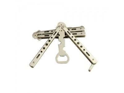 Buy cheap Practise Butterfly Knife Bottle Opener,Promotion gift, stainless steel bartender practise butterfly knife beer bottle op from wholesalers