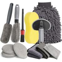 Buy cheap 12pcs Car Cleaning Brush Set Wash Cleaning Tire Brush Set Gloves 22cm product