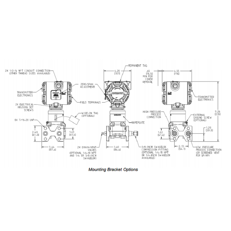 Ros-Emount 3152N Nuclear Qualified Pressure Transmitter Differential Pressure Transmitter With Emerson Pressure Transmit