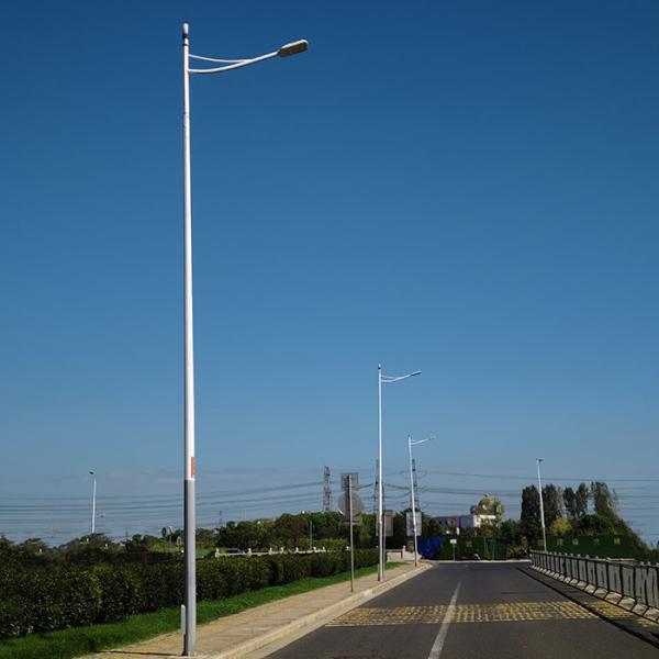 Customizable Design Solar Street Light Pole Hot Dip Galvanized Steel For Outdoor