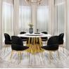 Buy cheap Marble Round Turntable Dining Room Table With Stainless Steel Legs from wholesalers