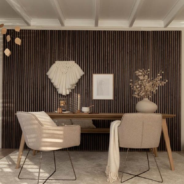 Wooden Slats Wall MDF Wood Veneer Pet Acoustic Panel for Office Building Wall