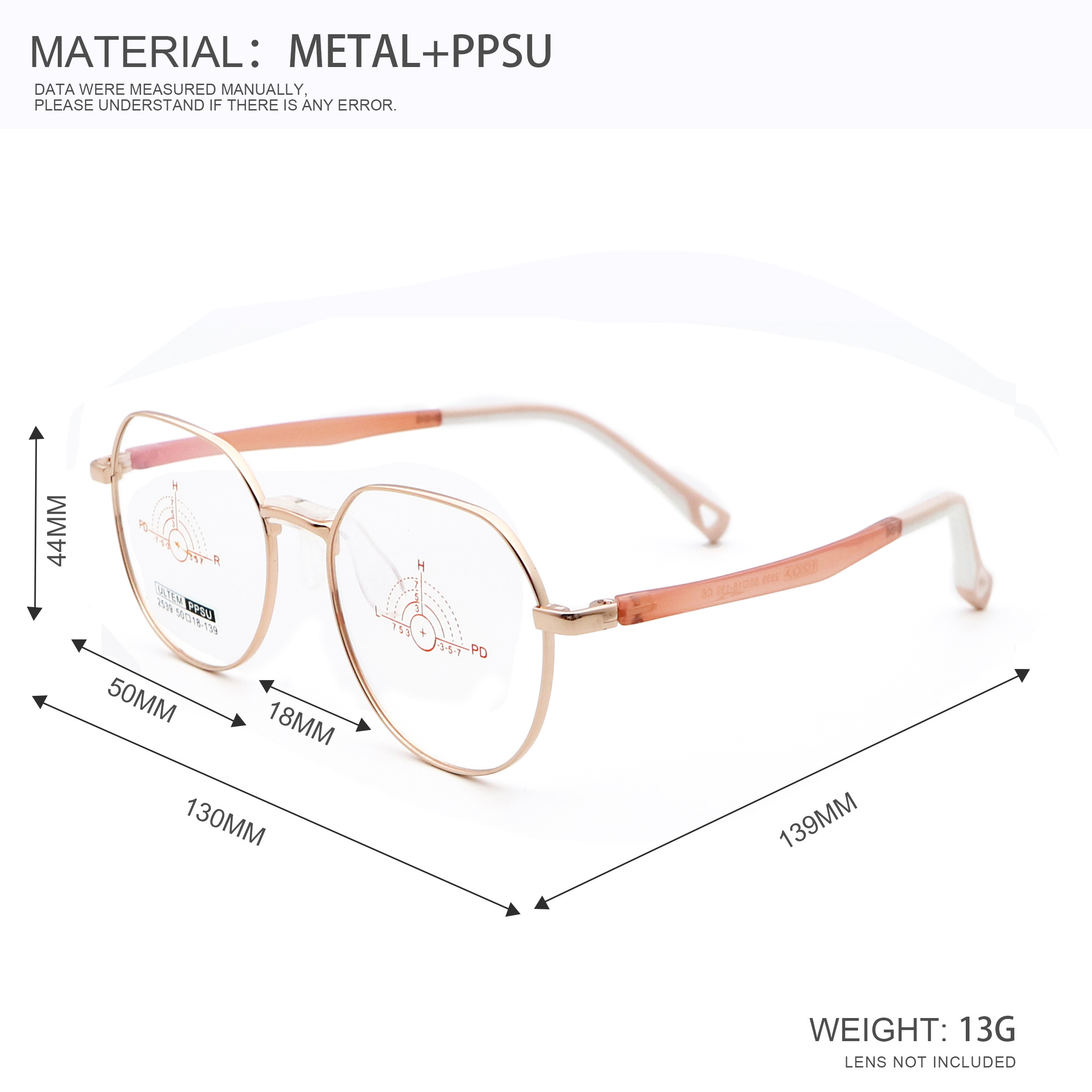Polygons Kids Metal And PPSU Eyeglasses Childrens Glasses LF 2539