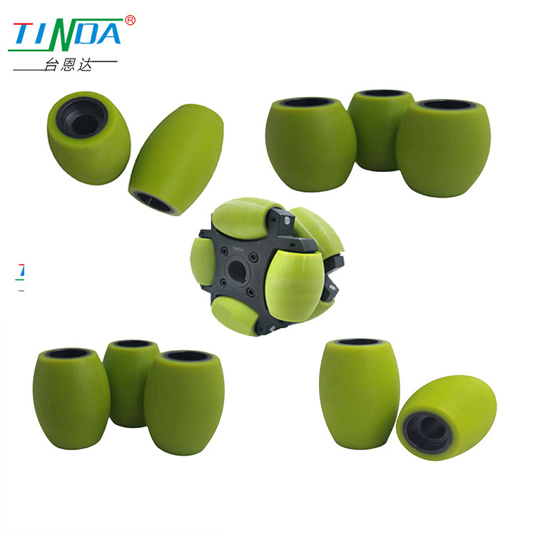 Heavy Duty Drum Rubber Mecanum Wheels Wear Resistant With Long Life Advantage