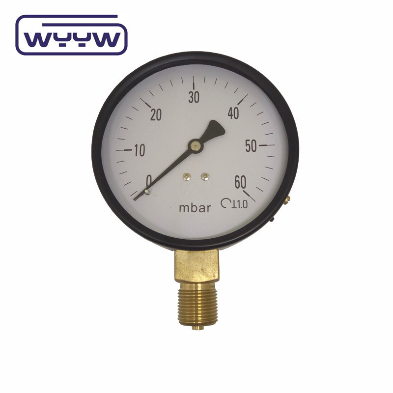 150mm Capsule Pressure Meter Durable Black Steel Case Material for High Pressure Environments
