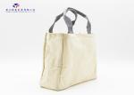 Yellow Canvas Cute Fabric Makeup Bag With Soft Clear PVC Lining Convenient