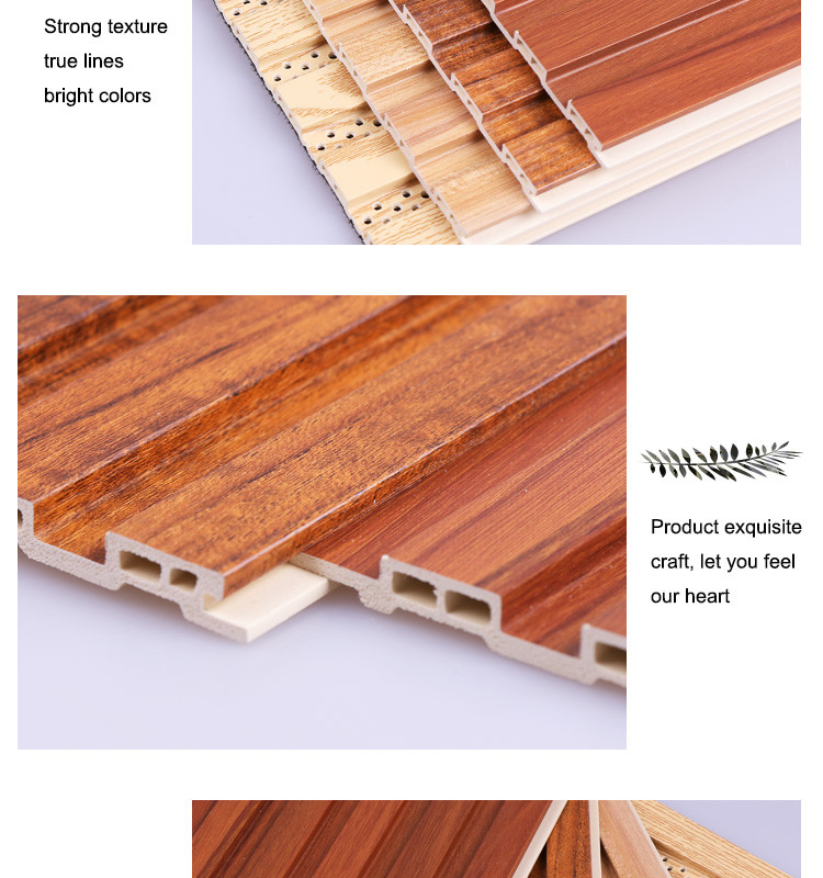 Bamboo Charcoal Thermoplastics WPC Wood Slat Panel 1220*2440*5mm