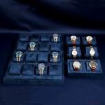 MDF High End Velvet Watch Presentation Tray Dark Blue Watch Showcase Display