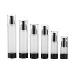Black PP Airless Bottle Round Empty Lotion Bottle Eco Friendly