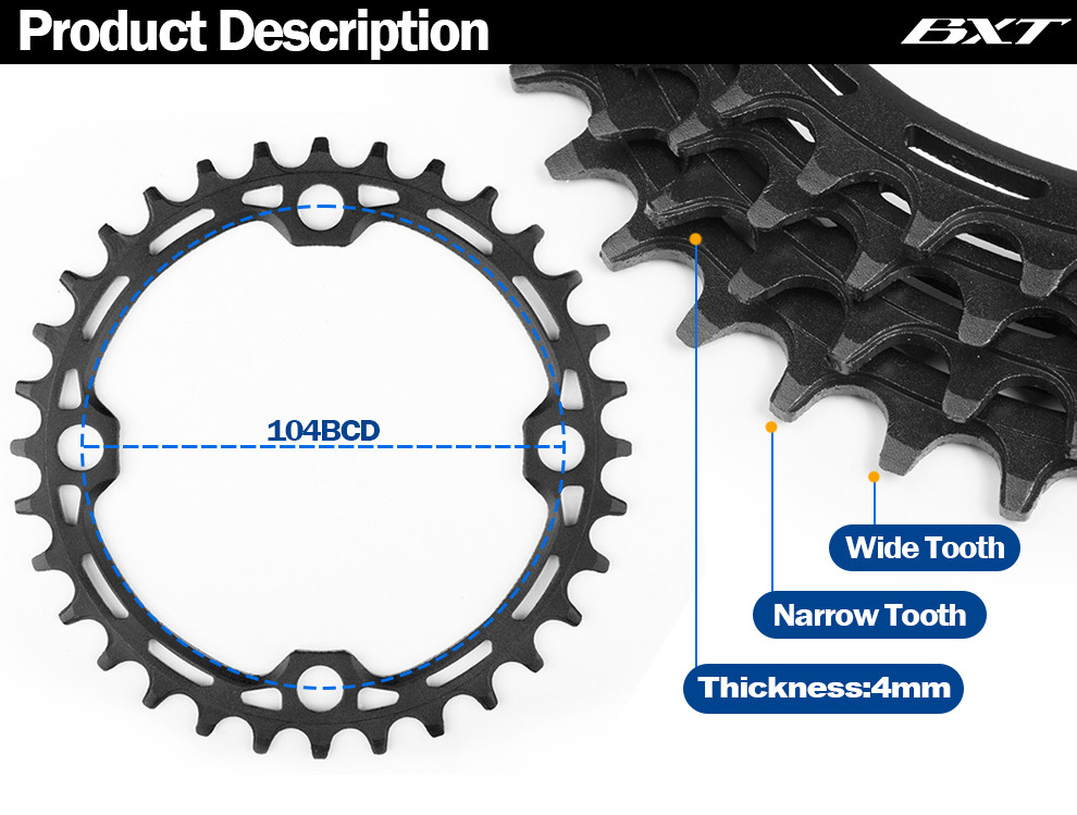 Aluminum Alloy Bicycles Parts 104BCD Mountain Road Bicycle Chainwheel ChainRings