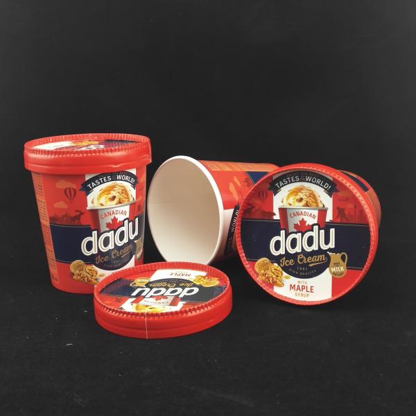 Buy cheap 475ml Biodegradable Ice Cream Tubs With Lids , 520ml Ice Cream Paper Bowl from wholesalers