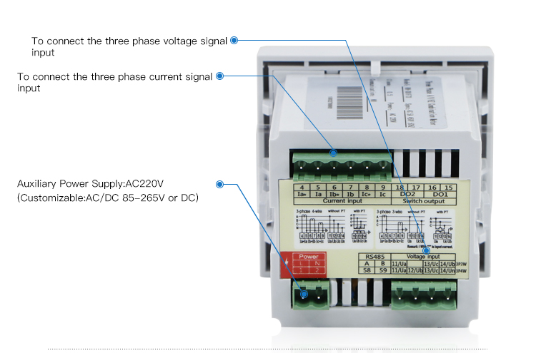 CN-3UIF73 80*80 mm Three Phase current voltage frequency AVHZ Meter