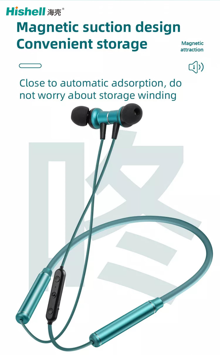 IPX5 Wireless ANC Neckband Bluetooth Earphones With Magnetic Design