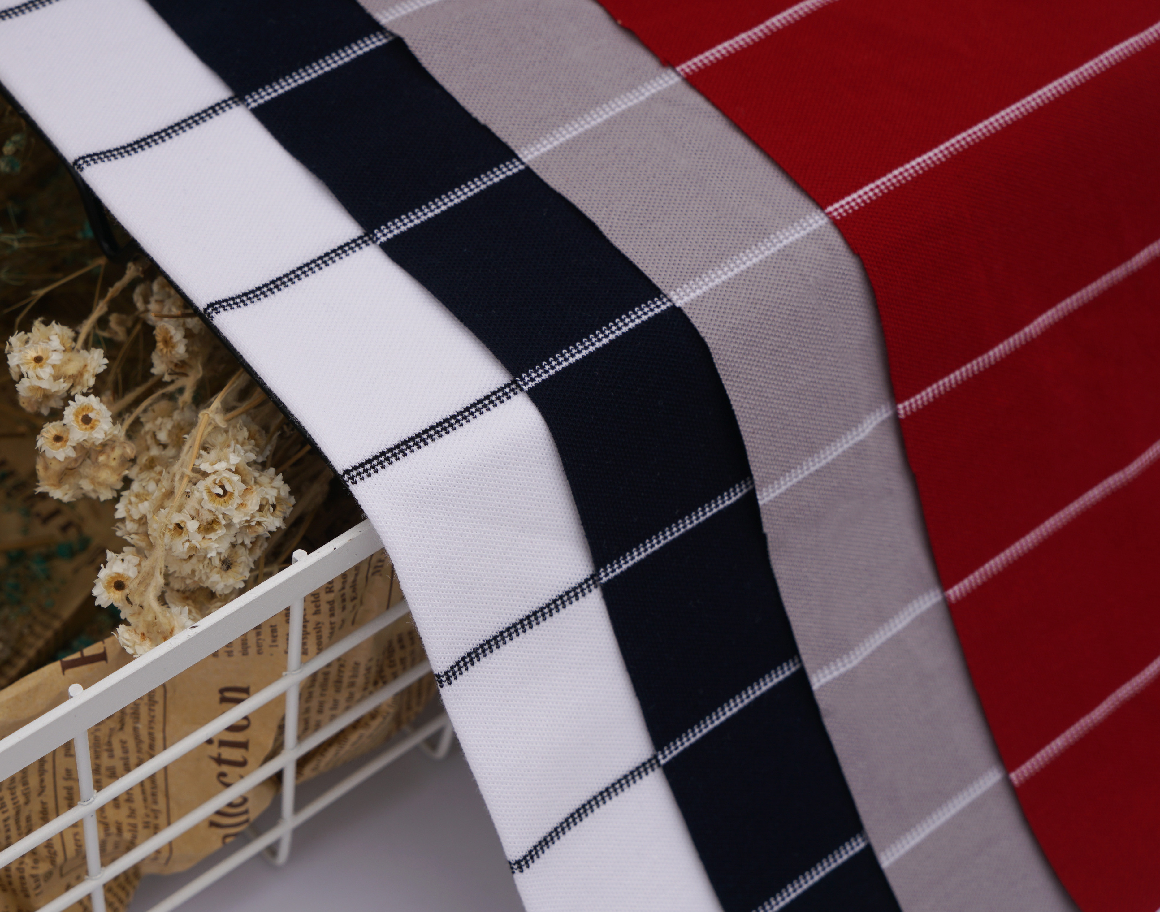 Comfortable And Breathable And Environmentally Friendly And Natural Striped Knit Fabric For Polo Shirt