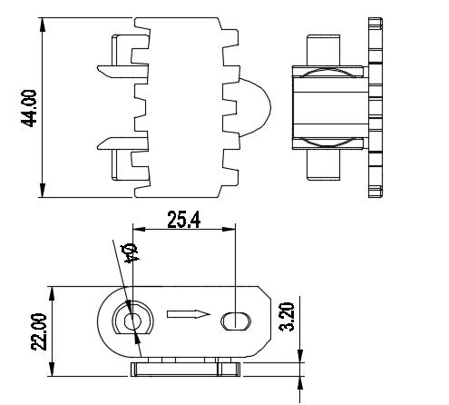 LF44 FLEXIBLE TOP CHAIN PLAIN CONVEYOR CHAINS LOW FRICTION CHAINS WIDTH 44MM XL44