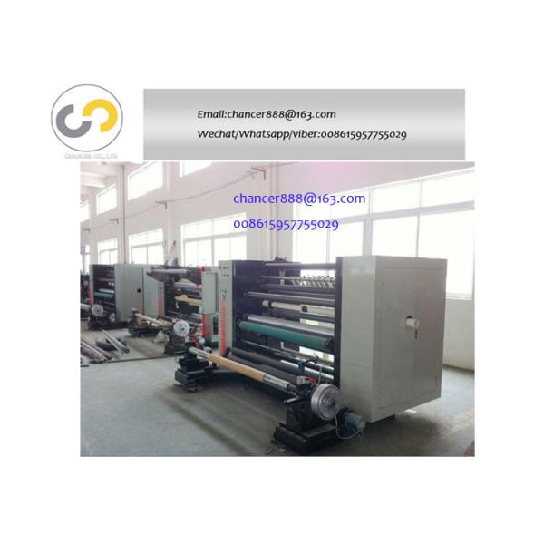 Horizontal jumbo roll cutting machine, slitting and rewinding machine for bopp