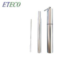 Buy cheap Travel Engraved Stainless Steel Straws With Case Cleaning Brush Keychain 10 Grams from wholesalers
