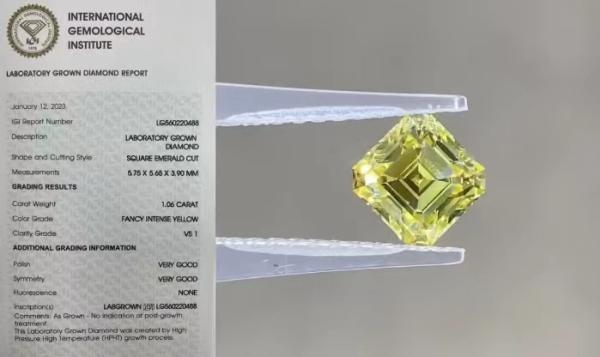 Buy cheap Synthetic Lab Created Yellow Diamonds 1CT Asscher Cut VS1 Clarity from wholesalers