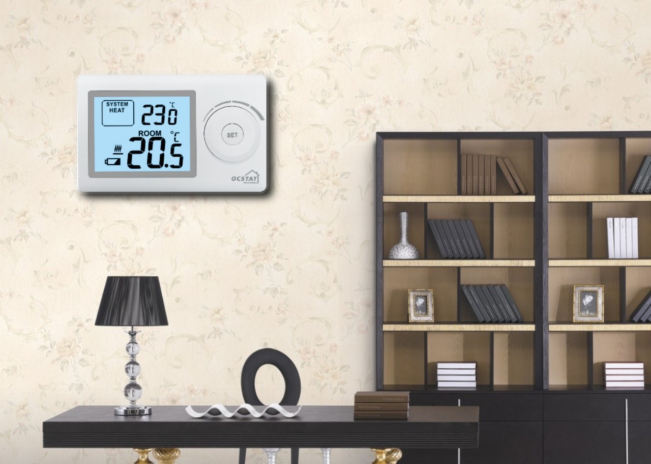 HVAC System Antiflaming ABS Gas Boiler Heating Thermostat For Indoor Places
