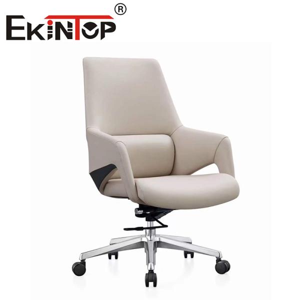 Modern Design Mid Back Executive Swivel Genuine Relaxing Chair Vegan Leather