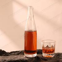Buy cheap Produced Hot Stamping Glass Bottle With Cap for Vodka Liquor Gin Rum Tequila product
