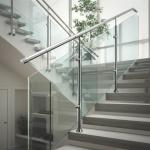 Durable Stainless Steel Handrails with 1050mm Height for Glass Staircases
