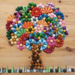 Baby Wooden Constructor Set Nordic Wooden Rainbow Blocks Loose Parts Montessori