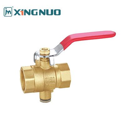 Brass Ball Valve Female And Female Threaded With Drain DN20. PN16 Water Fitting