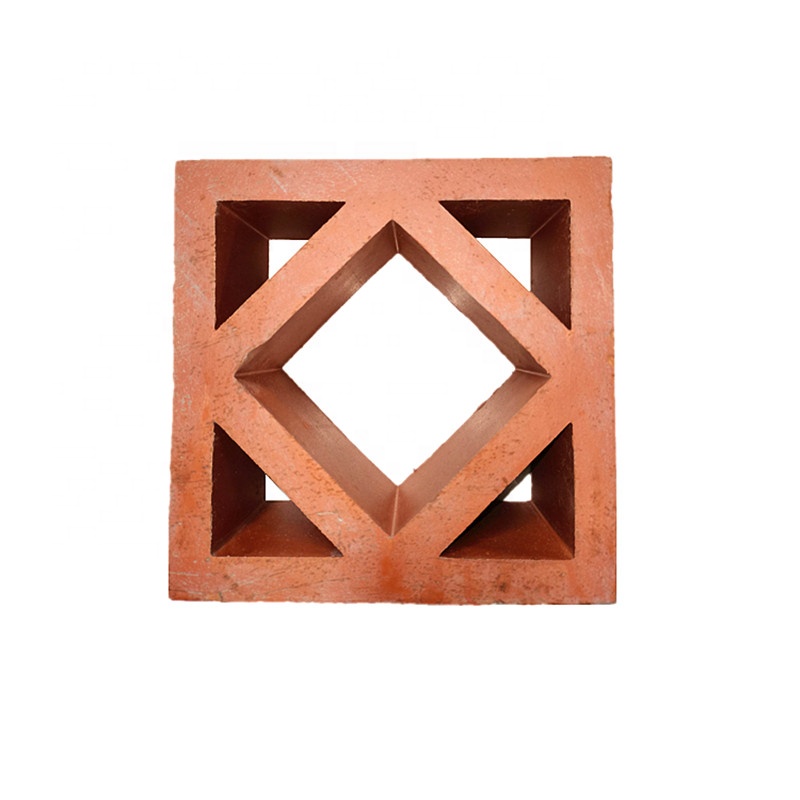 Red Perforated Terracotta Fire Bricks Traditional Style Chinese Window Decorative Hollow Brick
